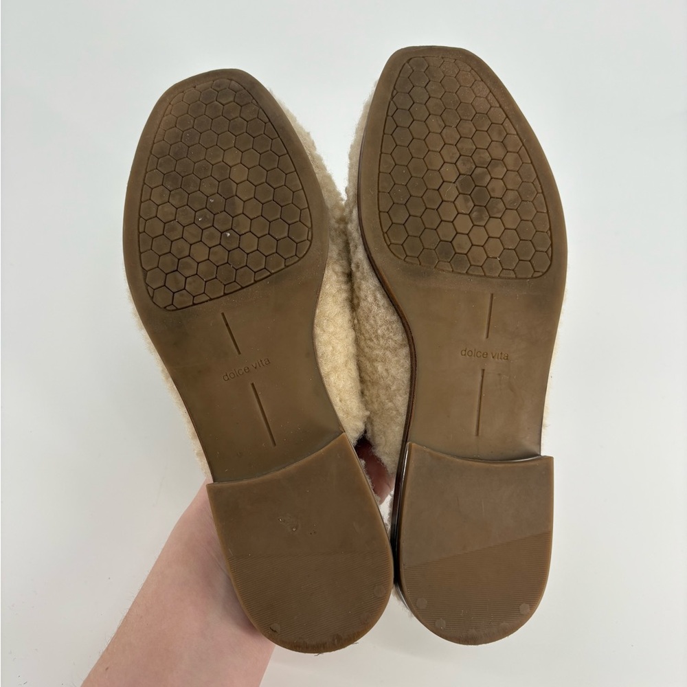 Dolce Vita Pela Chain Sherpa Slip-on Mule Flats - Picture 6 of 10